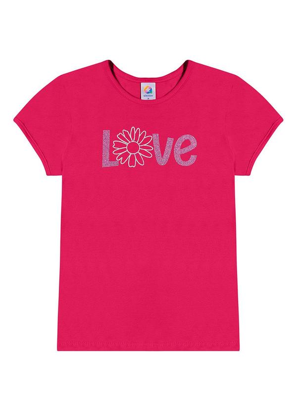 Alenice - Blusa com Estampa Love Menina Rosa