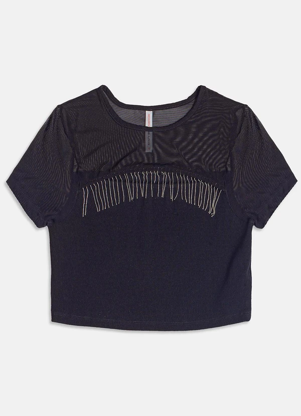 I Am - Blusa com Franjas Preto 4