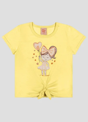 Kely Kety - Blusa com Glitter e Amarração Frontal Amarelo - KELY KETY
