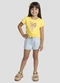 Kely Kety - Blusa com Glitter e Amarração Frontal Bege - variação: Amarelo