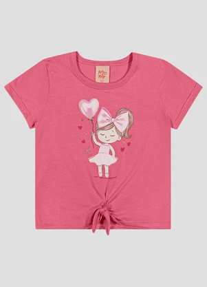 Kely Kety - Blusa com Glitter e Amarração Frontal Rosa - KELY KETY