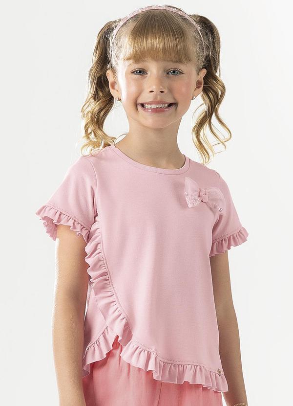 Cativa Kids - Blusa com Laço e Babados Rosa