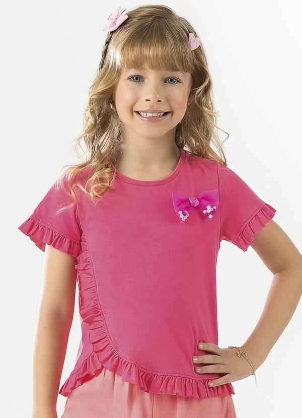 Cativa Kids - Blusa com Laço e Babados Rosa