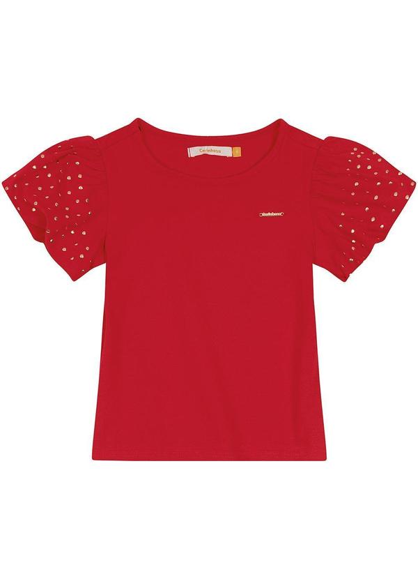 Carinhoso - Blusa com Lantejoulas Menina Vermelho