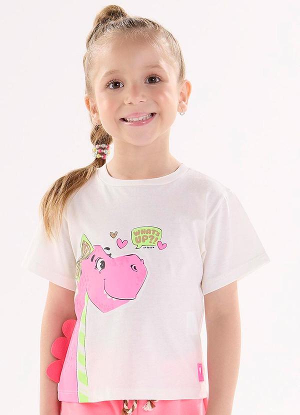 Up Baby - Blusa com Manga Curta Bege