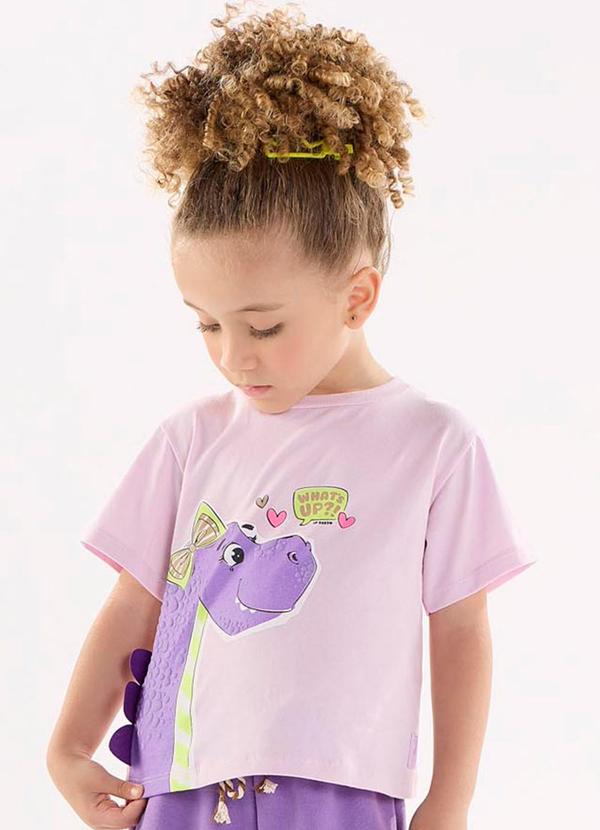 Up Baby - Blusa com Manga Curta Roxo