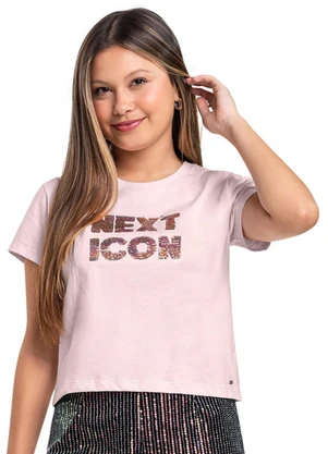 Blusa com Paetê para Menina Gloss Rosa - GLOSS