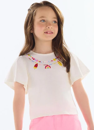 Quimby - Blusa com Strass Menina Bege - QUIMBY