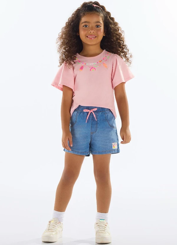 Quimby - Blusa com Strass Menina Rosa 2