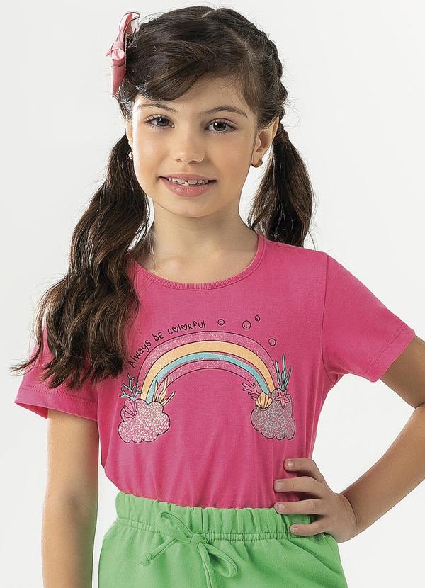 Cativa Kids - Blusa Comfort com Glitter Rosa