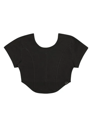 Gloss - Blusa Corset em Molecotton Juvenil Preto - GLOSS