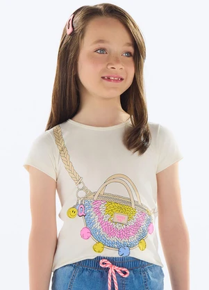 Quimby - Blusa Cotton com Strass Bege - QUIMBY