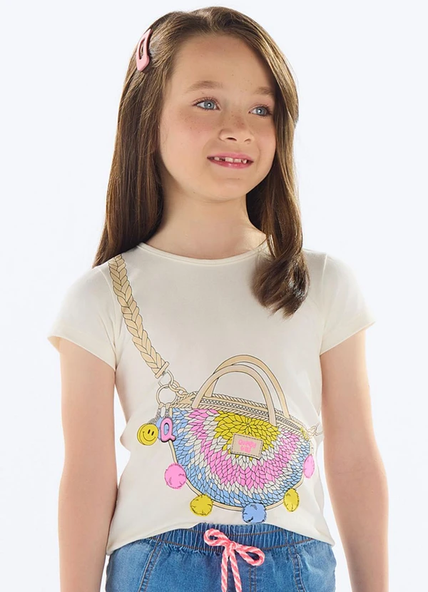 Quimby - Blusa Cotton com Strass Bege