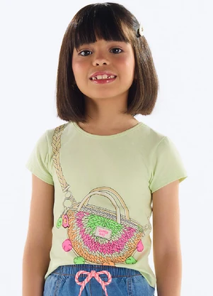 Quimby - Blusa Cotton com Strass Verde - QUIMBY