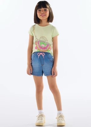 Quimby - Blusa Cotton com Strass Verde - QUIMBY