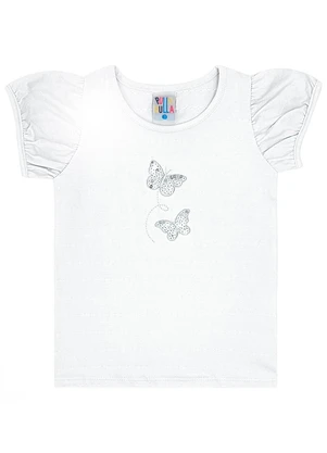 Pulla Bulla - Blusa Cotton Menina Branco - PULLA BULLA
