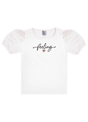 Pulla Bulla - Blusa Cotton Menina Branco - PULLA BULLA