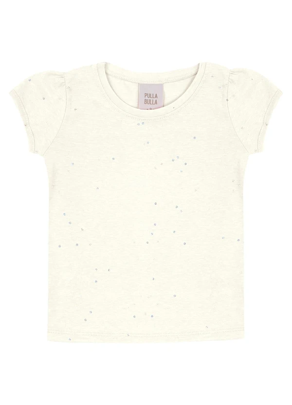 Pulla Bulla - Blusa Cotton Leve com Gliter e Paetê Bege 3