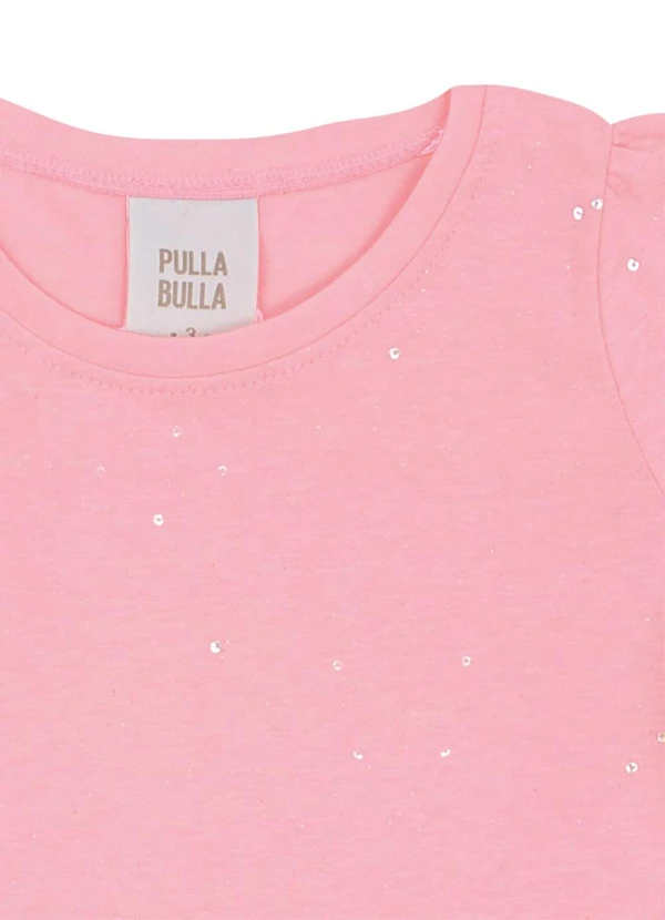 Pulla Bulla - Blusa Cotton Leve com Gliter e Paetê Rosa 2
