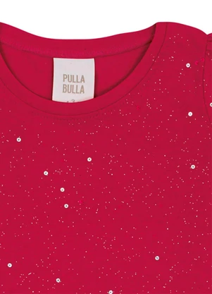 Pulla Bulla - Blusa Cotton Leve com Gliter e Paetê Vermelho - PULLA BULLA