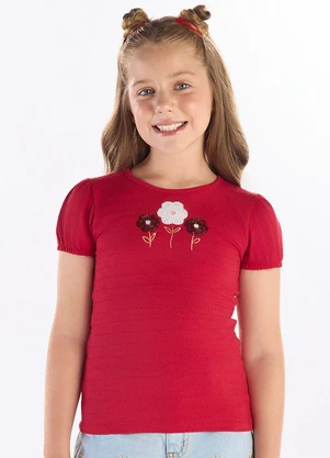 Pulla Bulla - Blusa Cotton Leve Trabalhado Vermelho - PULLA BULLA