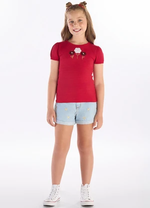 Pulla Bulla - Blusa Cotton Leve Trabalhado Vermelho - PULLA BULLA