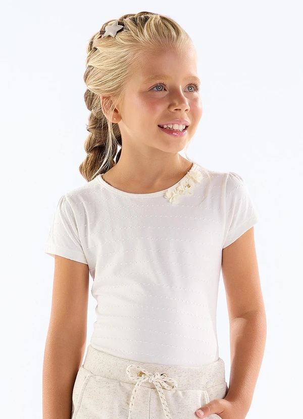 Pulla Bulla - Blusa Cotton Trabalhado Bege