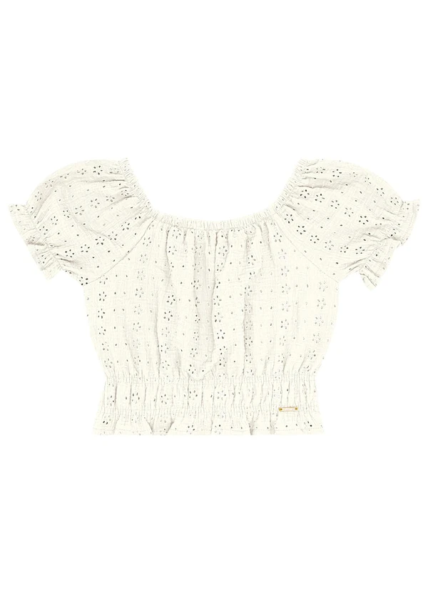 Pulla Bulla - Blusa Crepe Laise e Helanca Bege 3