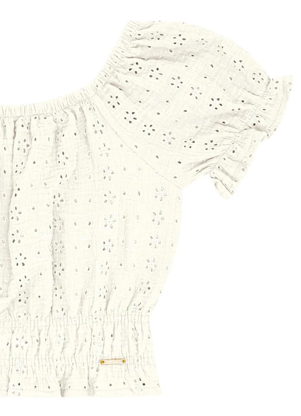 Pulla Bulla - Blusa Crepe Laise e Helanca Bege 4