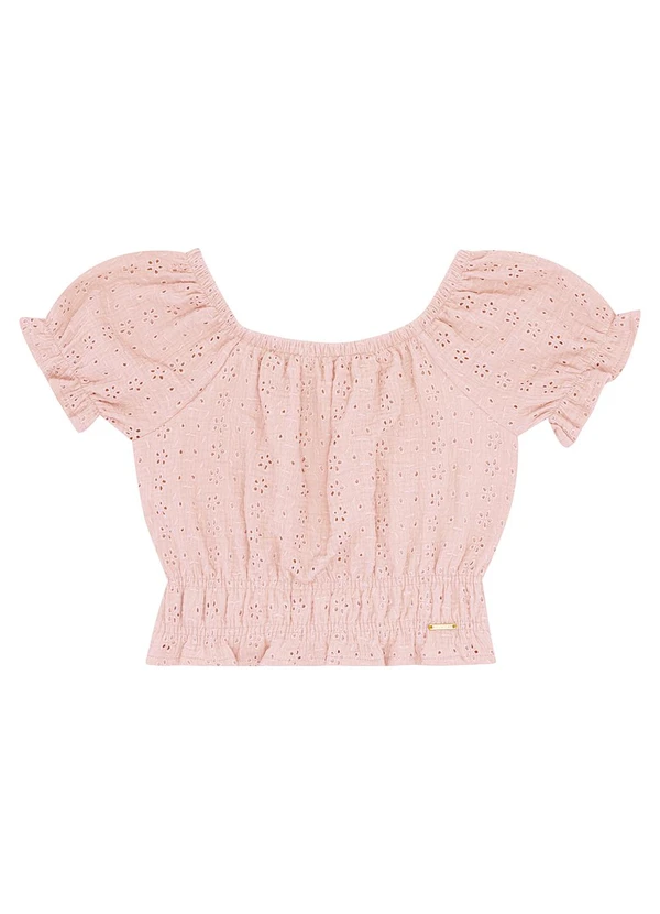 Pulla Bulla - Blusa Crepe Laise e Helanca Rosa 1