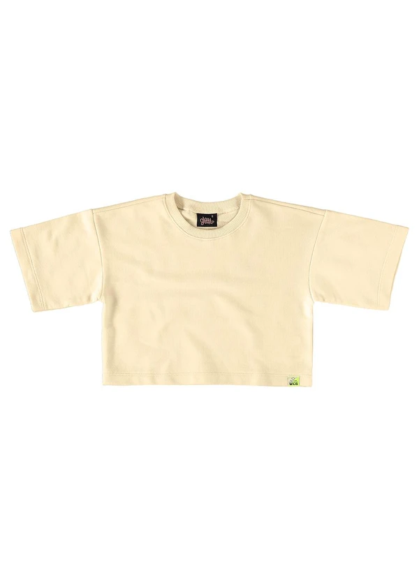 Gloss - Blusa Cropped Básica Infantil Amarelo