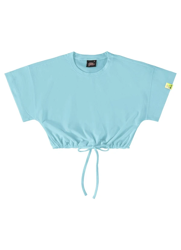 Gloss - Blusa Cropped Básica Infantil Azul