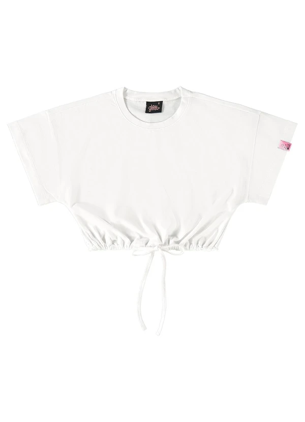 Gloss - Blusa Cropped Básica Infantil Branco