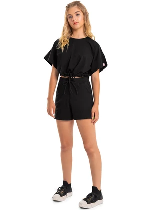 Gloss - Blusa Cropped Básica Infantil Preto - GLOSS