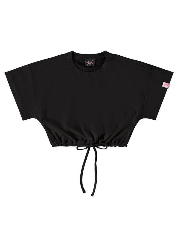 Gloss - Blusa Cropped Básica Infantil Preto 3