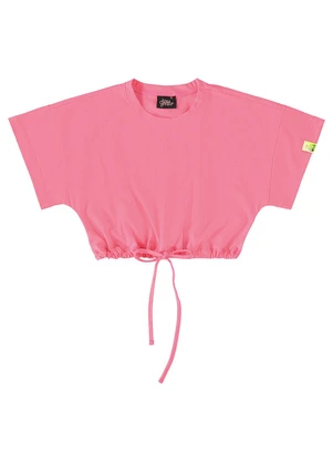 Gloss - Blusa Cropped Básica Infantil Rosa - GLOSS