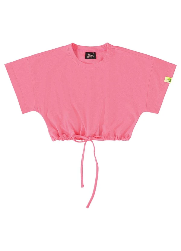 Gloss - Blusa Cropped Básica Infantil Rosa