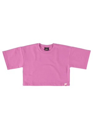 Gloss - Blusa Cropped Básica Infantil Rosa - GLOSS