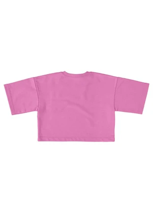 Gloss - Blusa Cropped Básica Infantil Rosa - GLOSS