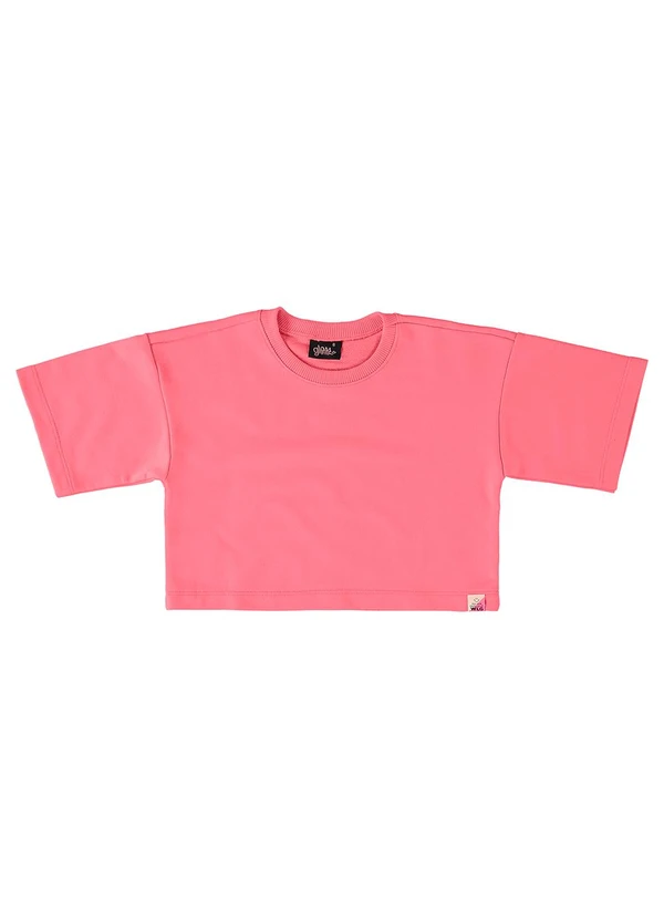 Gloss - Blusa Cropped Básica Infantil Rosa 3