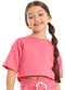 Gloss - Blusa Cropped Infantil Básica Infantil Preto - variação: Rosa
