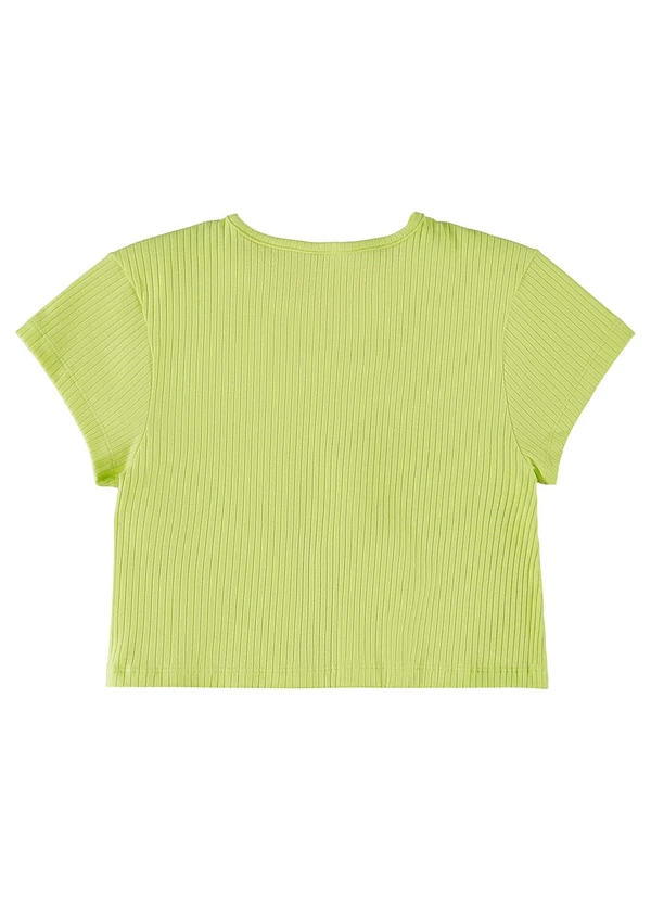 Gloss - Blusa Cropped Curta em Ribana Verde 4