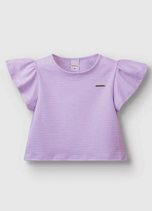 Carinhoso - Blusa Cropped em Malha Texturizada Lavanda - CARINHOSO