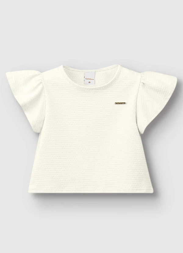 Carinhoso - Blusa Cropped em Malha Texturizada Off White 3