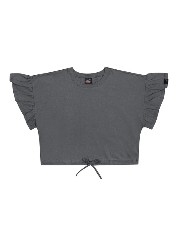 Gloss - Blusa Cropped em Meia Malha Juvenil Laranja