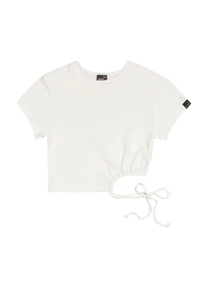 Gloss - Blusa Cropped em Ribaninha Juvenil Branco - GLOSS