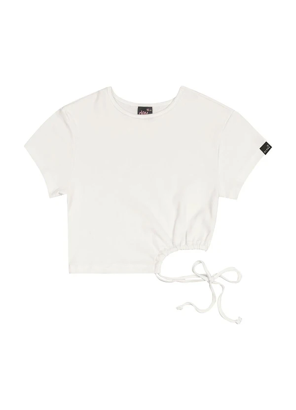 Gloss - Blusa Cropped em Ribaninha Juvenil Branco