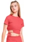 Gloss - Blusa Cropped em Ribaninha Juvenil Laranja - variação: Laranja