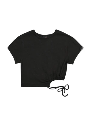 Gloss - Blusa Cropped em Ribaninha Juvenil Preto - GLOSS