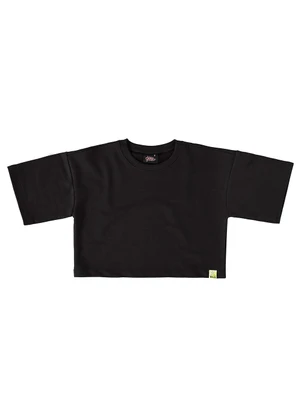 Gloss - Blusa Cropped Infantil Básica Infantil Preto - GLOSS